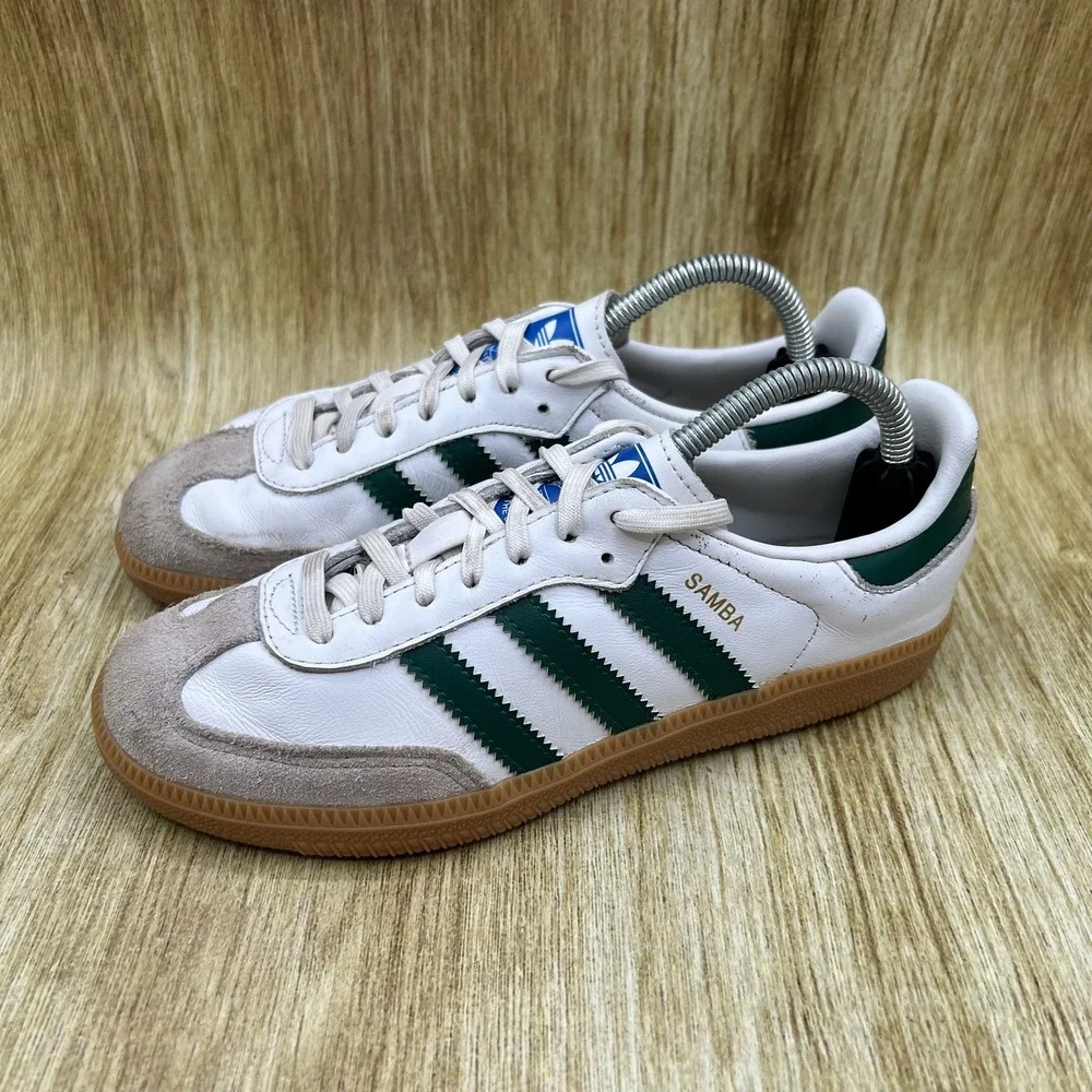 Adidas Samba OG Sneakers Kid's Size 3Y White Green Gum Low Top IE1334